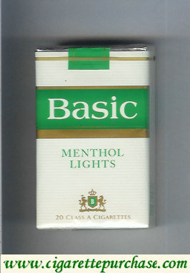 Basic Menthol Lights soft box cigarettes